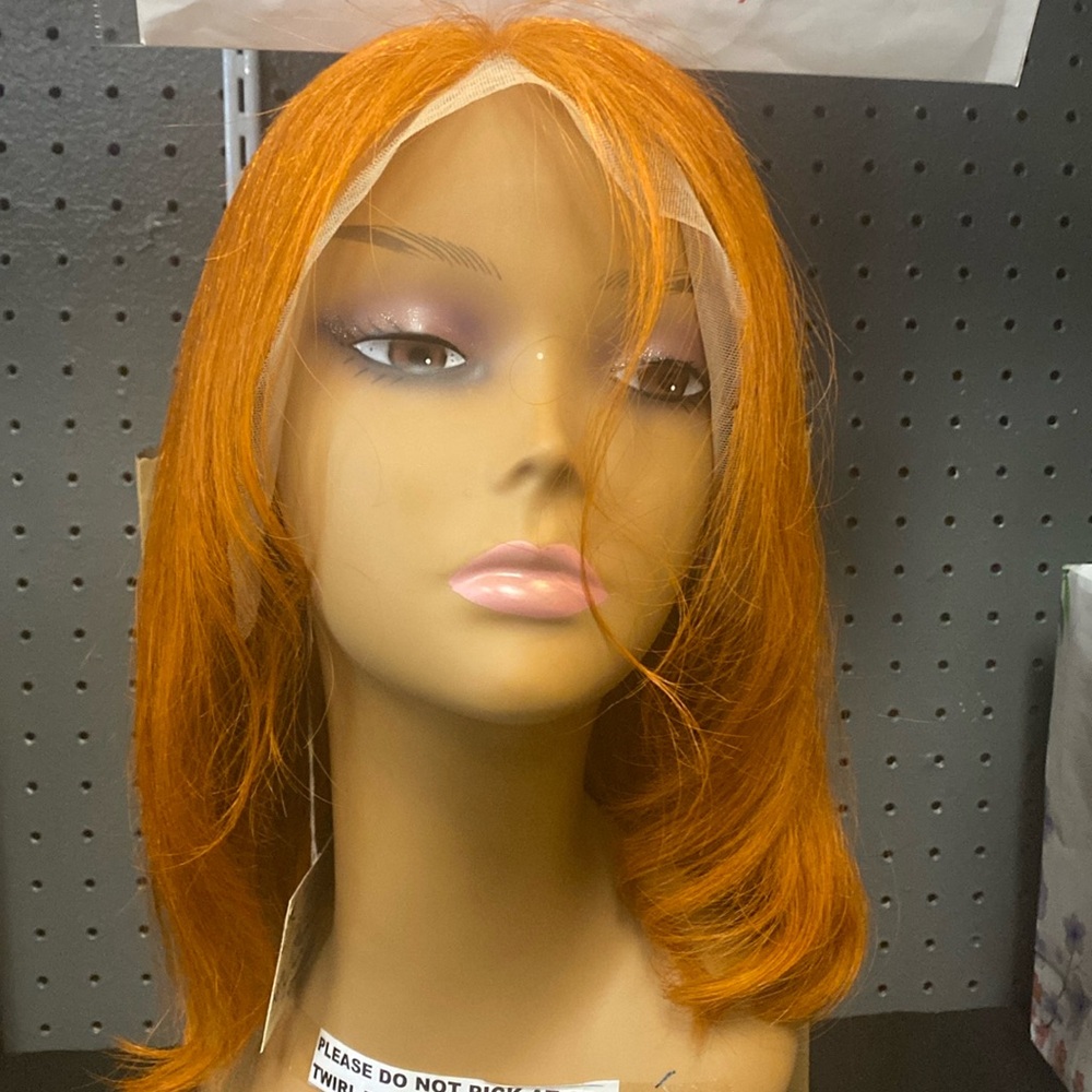 12” Ginger Orange #350 Bob Wig 13x4 HD Lace Front Human Hair 150% Density It#AS